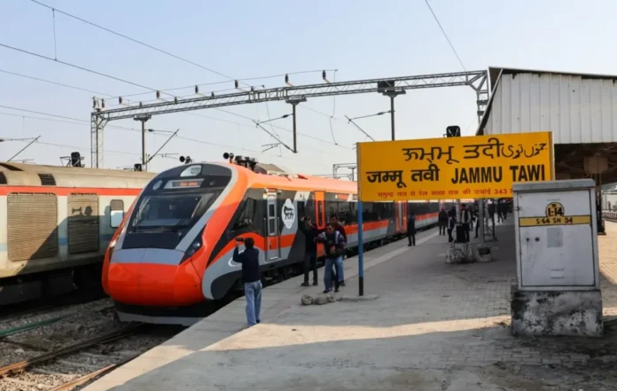 Vande Bharat Express train running on tracks